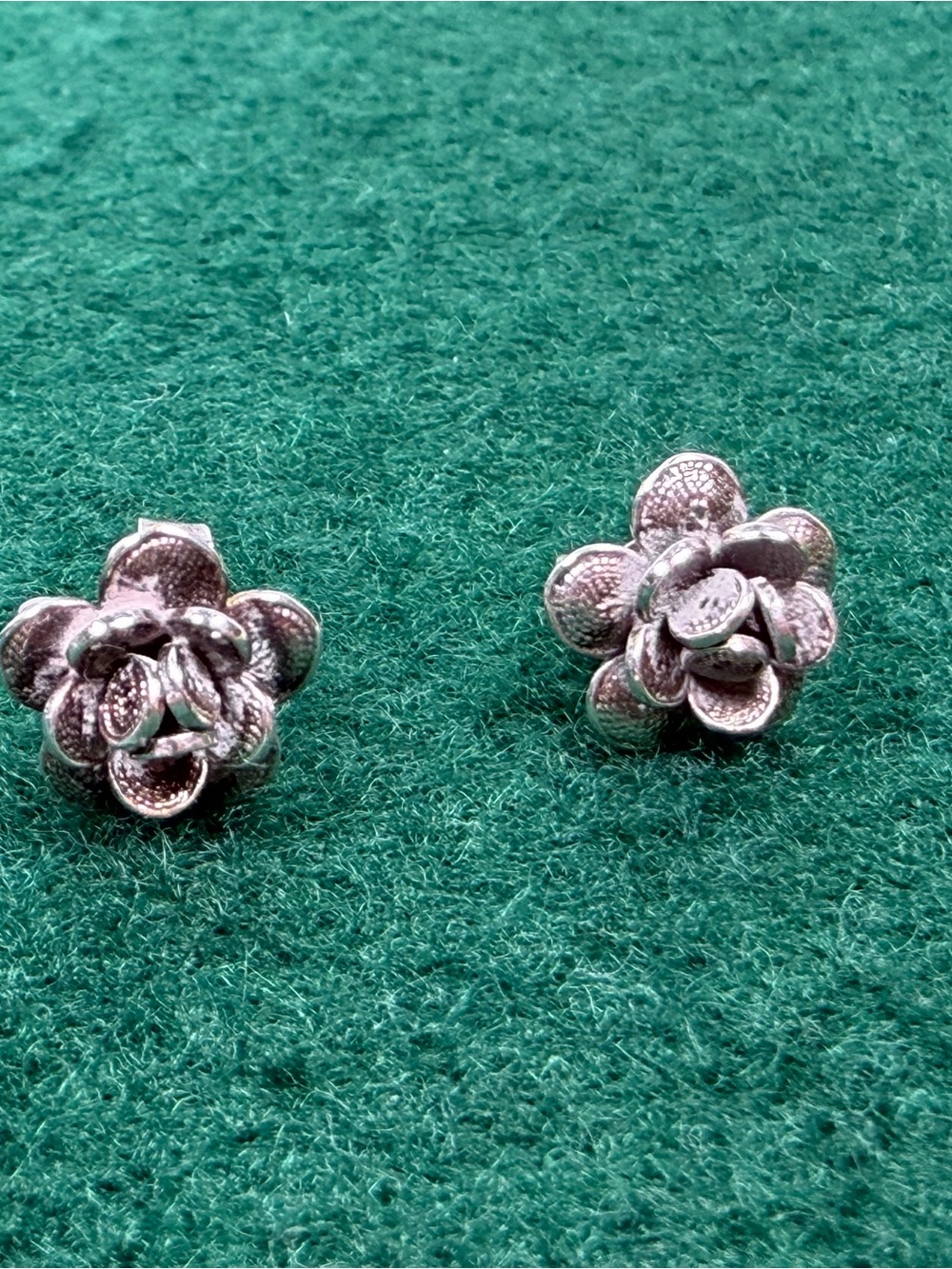 Sterling Silver 925 Rose Flower Stud Earrings Floral Jewelry